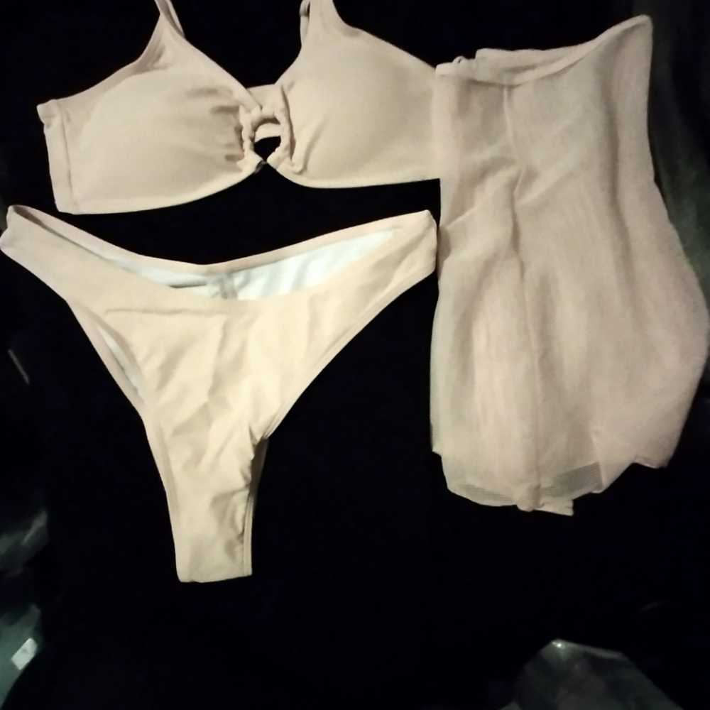 2 piece bathing suit and cover up